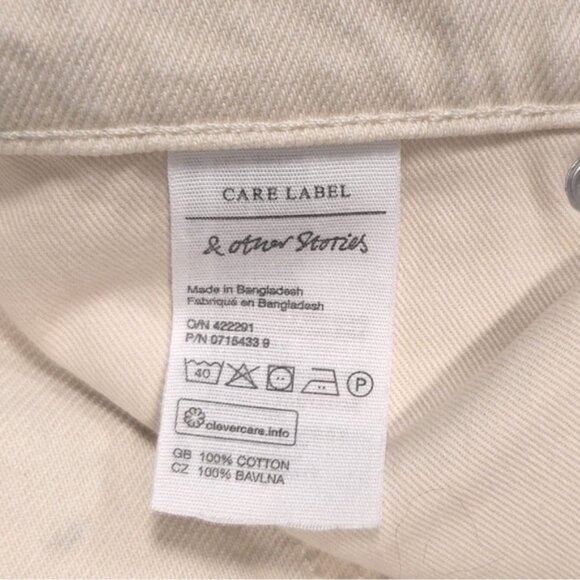 STOCKHOLM ATELIER & Other Stories Denim Shorts Raw Hem Button Fly Cotton Size 27 - Picture 12 of 12